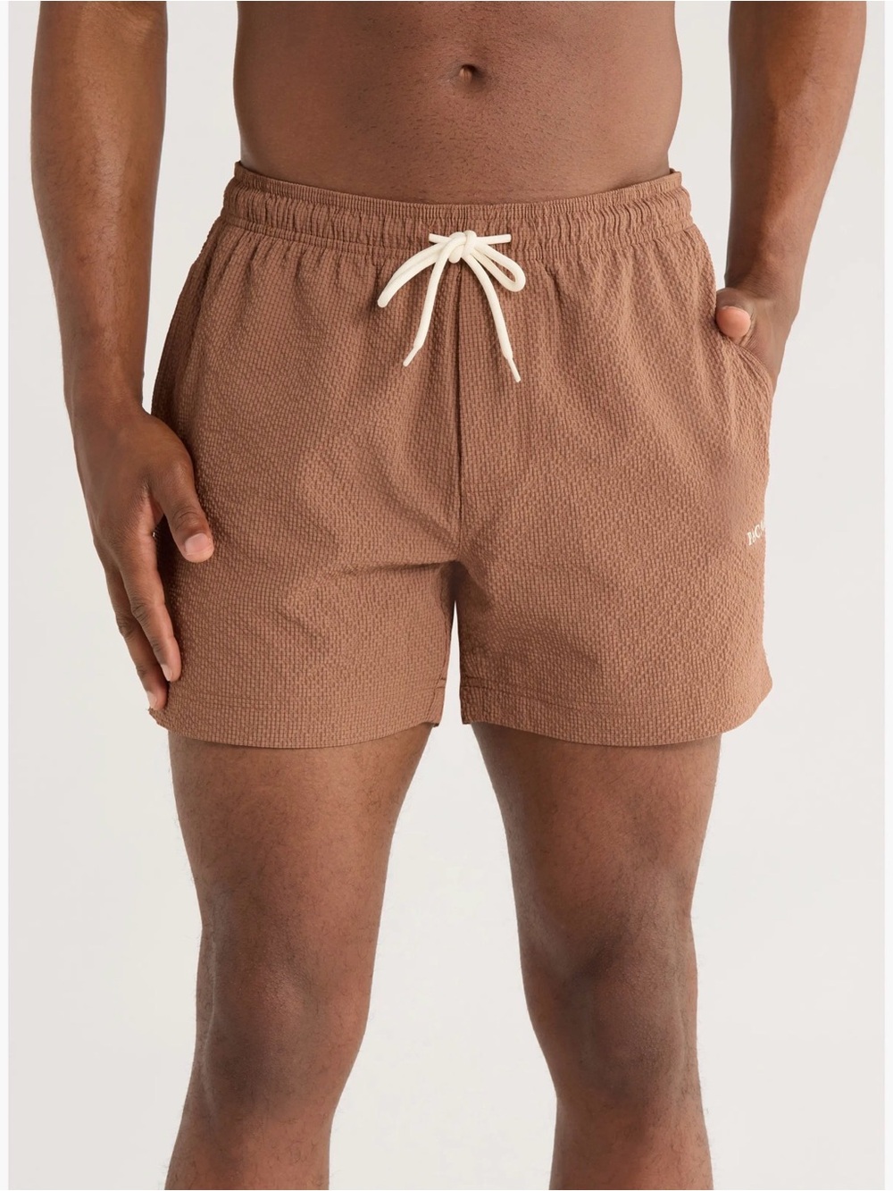 PacSun Brown Textured Drawstring Swim Shorts